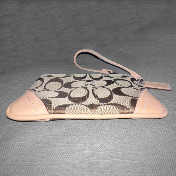 Tan Coach Wristlet in Signature Canvas - Picture 6 of 6